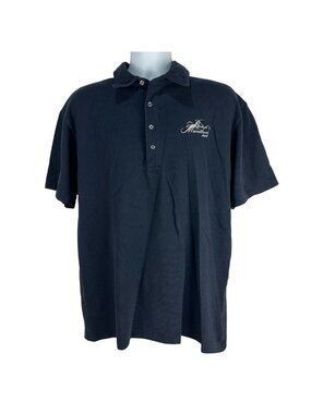 Boston Marathon 2008 Polo Shirt Mens XL American Apparel Blue Short Sleeve